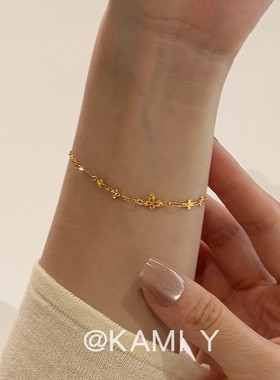 千金感爆闪碎冰冰蝴蝶链条手链