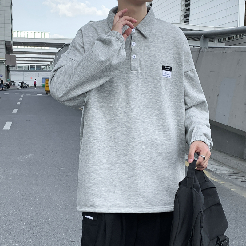 秋季polo领男韩版潮流ins港风卫衣 佐庭卫衣