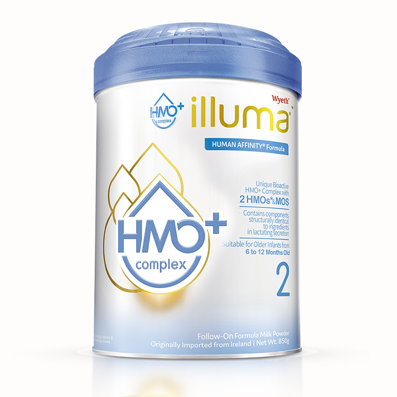 illuma启赋海外旗舰店新升级illuma启赋hmo+2段6-12月新生婴幼儿奶粉850g惠氏0