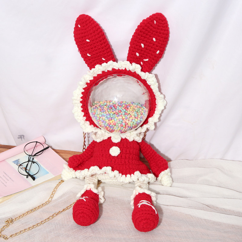 rlk手工diy钩针编织精灵兔网红情侣兔子亚克力毛线包包材料包双肩,淘宝优惠券,粉丝福利购,淘宝优惠卷