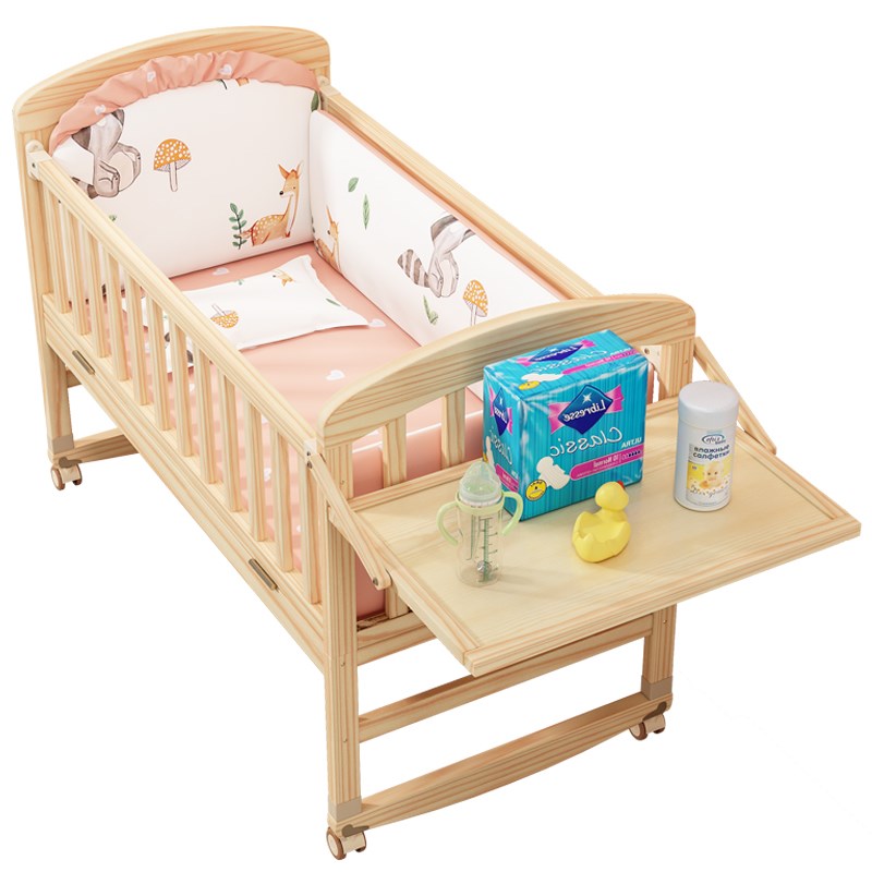 牧童坊婴儿床宝宝床可移动新生bb小床儿童多功能实木摇篮拼接大床 - 图3