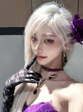 纯欲美人~韵味紫色系玫瑰花发夹仿真兰花氛围感头花舞台演出发饰