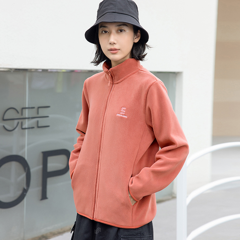 圣龙貂奥粒绒女外套加厚防风服女户外女装立领拉链上衣弹力开衫