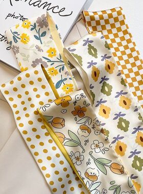 韩版气质黄色系长条绑头发蝴蝶结发带扎头发飘带包包伴手礼装饰物
