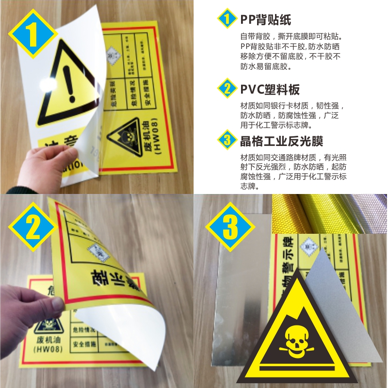 危险废物标识牌消防安全指示牌危废品存放间区标识牌标签有毒有害易燃危险品标志牌贮存场所暂存间标志警示牌-图3