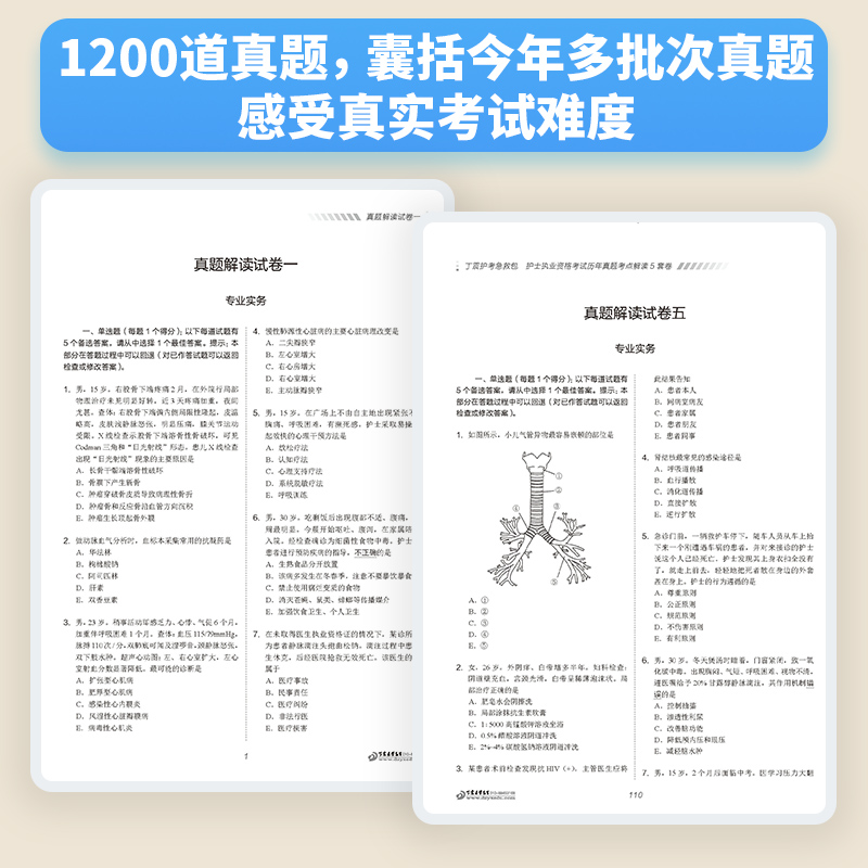 2024版 护士护考 历年真题5套卷 丁震原军医版 急救包护理学历年真题模拟试卷轻松过随身记电子题库 - 图2