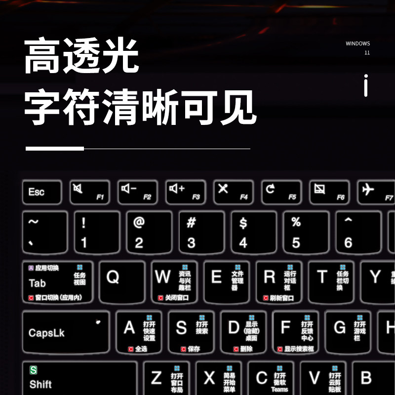 适用于小米笔记本电脑Windows11快捷键redmibook键盘保护膜redmig功能键盘膜Pro14 15全覆盖16防尘罩13寸透光
