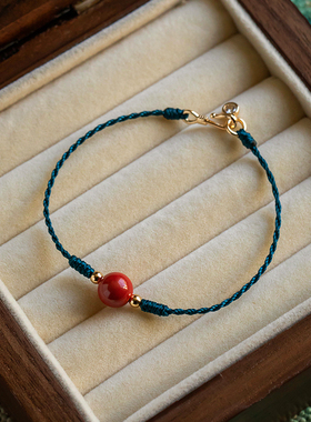 简约朱砂手绳男女同款上岸手链