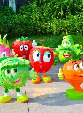 大型玻璃钢仿真植物蔬菜南瓜装饰品水果雕塑玉米农场模型造景摆件