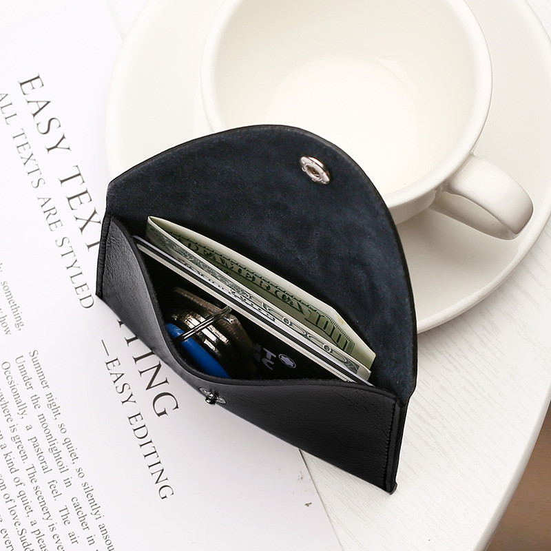 简约韩版卡包零钱包一体女式真皮卡夹小巧硬币包装卡小包驾驶证套 - 图1