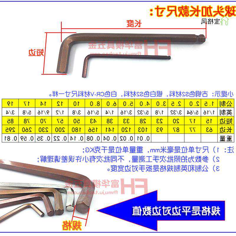 内六角扳手2加长球头六角匙套装模具扳手公制英制1.5-10-图0