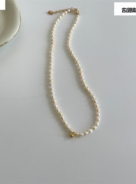 新款不规则异形淡水珍珠项链女夏韩国小众简约颈链复古锁骨链配饰