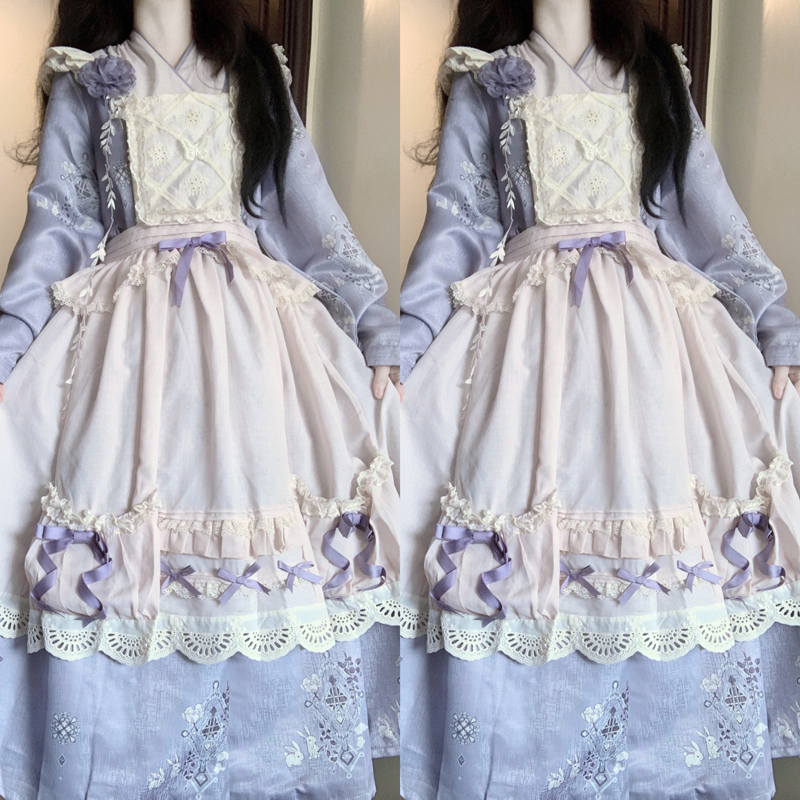 设计师的礼物原创云上药铺连衣裙女日常汉洋折衷Lolita秋冬装套装 - 图0