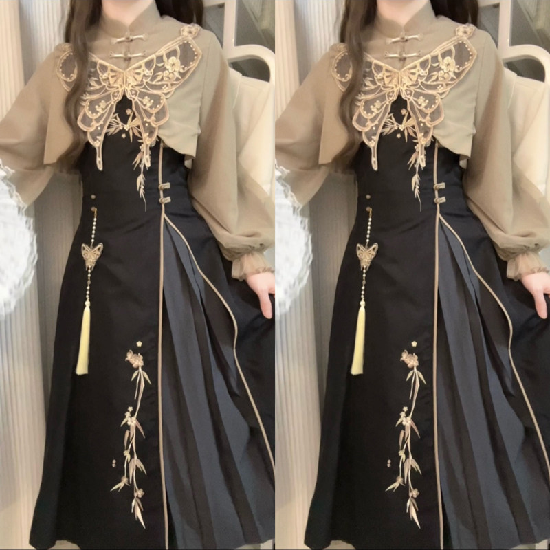 设计师的礼物原创蝶焰汉服中国风新中式改良汉元素春秋季女套装,淘宝优惠券,粉丝福利购,淘宝优惠卷