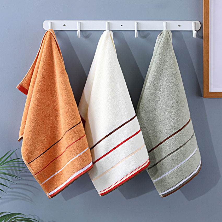 Pure Cotton Striped Towel for Adults Household Bathroom Towe - 图0