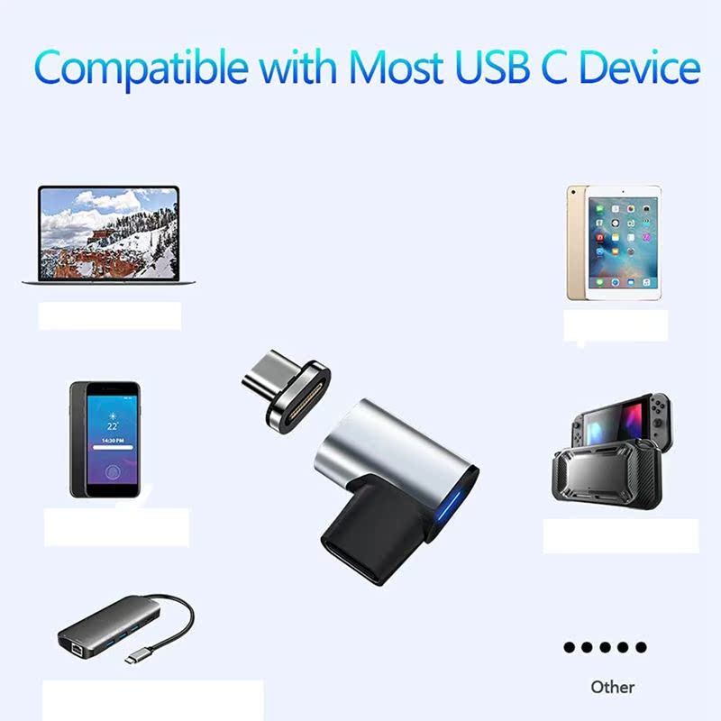 Magnetic USB C Adapter,24Pins Type C Connector,PD 100W Fast - 图1