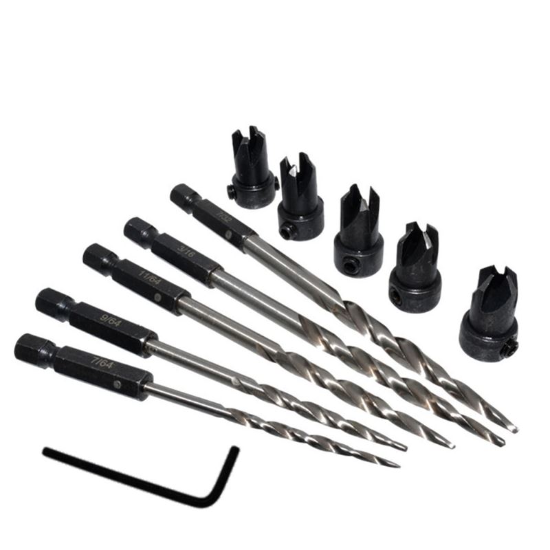 8pcs Woodworking Countersink Drill Bit Set High Speed Steel - 图0