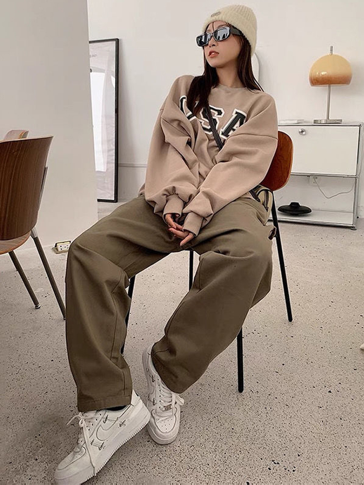 HOUZHOU Harajuku Cargo Pants Women Vintag Y2k Hip Hop Oversi - 图1