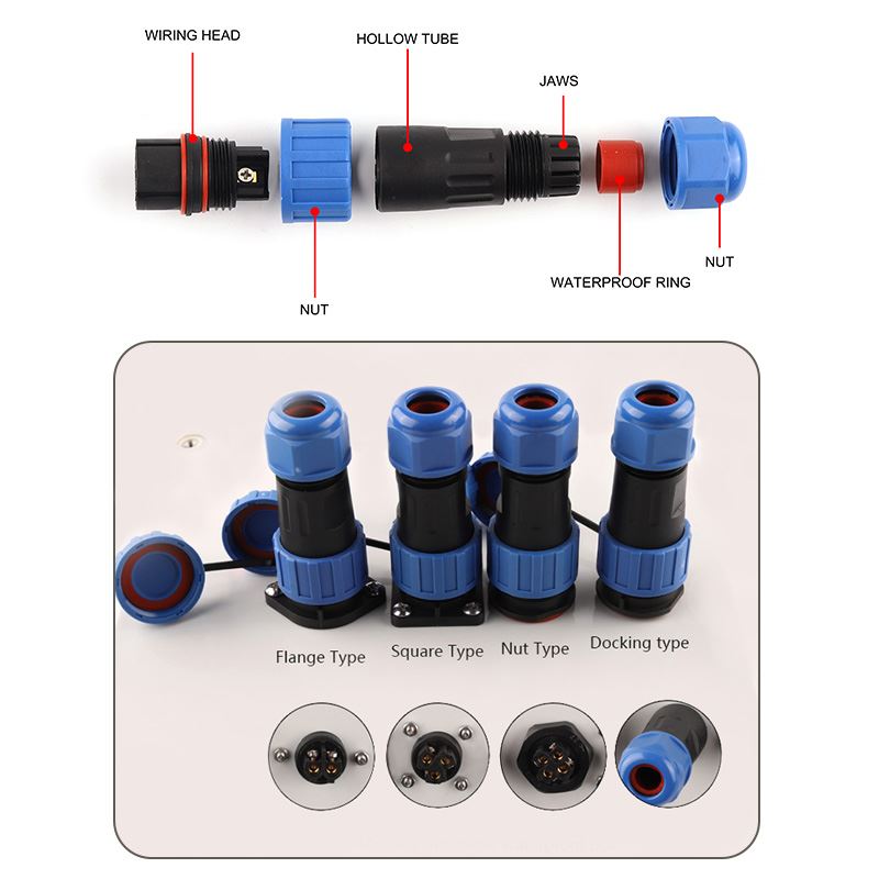 LP/SP28 IP68 Waterproof Connector Male Plug & Female Soc - 图2