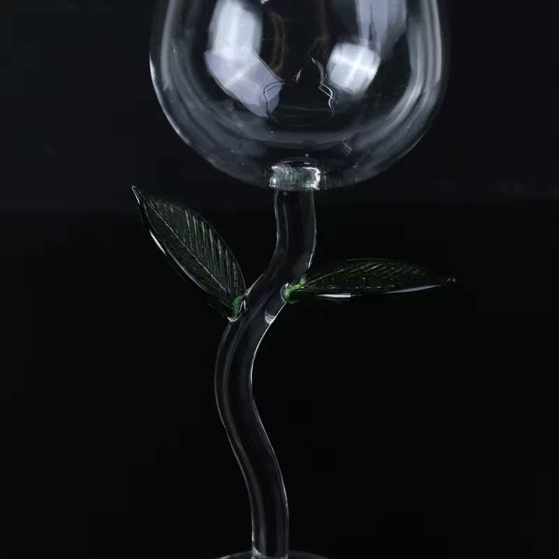 Wine Glass Rose Flower Shape Goblet Lead-Free Red Wine Cockt - 图3