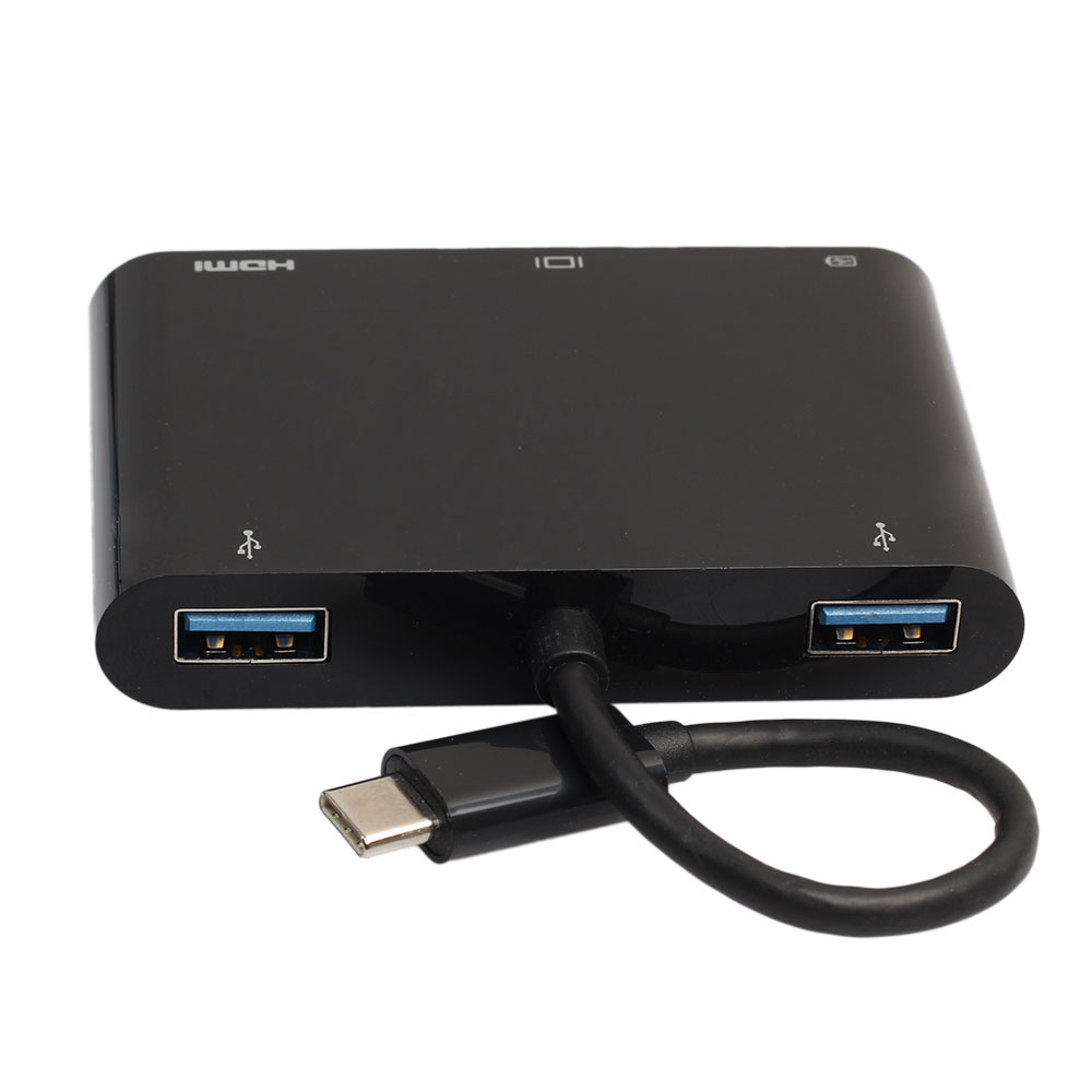 Balck USB3.1 TYPE-C to VGA+HDM USB3.0HUB+TYPE-C Chargng Mu - 图3