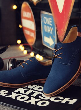 Spring Suede Leather Men Shoes Oxford Casual Shoes Classic S