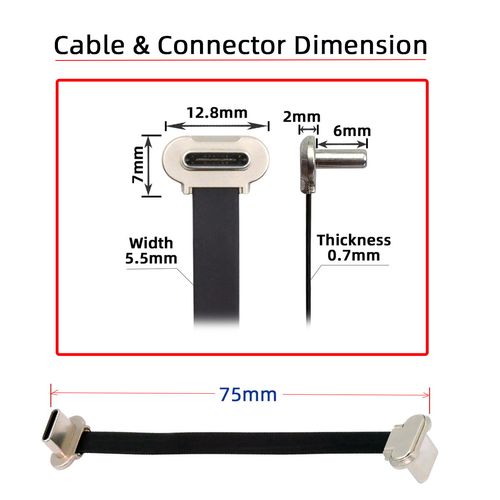 NFHK USB-C公转公异向PD快充FPC Micro 2.0 OTG供电65W数据软排线 - 图0