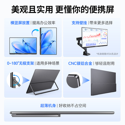 雕塑家便携屏显示器4k电脑笔记本switch外接扩展屏副屏无线触控 - 图2