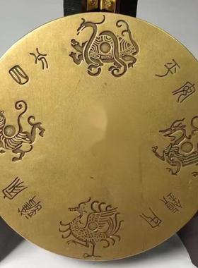 纯铜山海镇八卦镜桌面摆件石敢当平安客厅室内室外家居装饰品