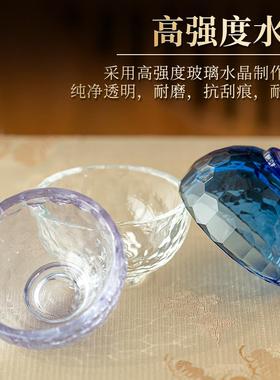 水晶供水碗供杯玻璃供碗加厚七供八供家用摆件圣水杯供佛桌面摆件