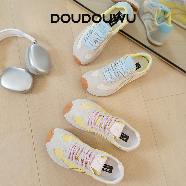 Doudouwu thick-soled Forrest Gump shoes for women, all-match flat shoes for women
