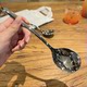 Western food spoon stainless steel spoon household internet celebrity tableware Korean long-handled meal and drinking spoon cute round head thickened