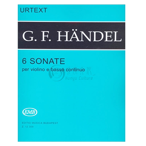 亨德尔 六首小提琴奏鸣曲 附钢伴 布达佩斯 原版乐谱书 George Friedrich Handel 6 sonate per violino e basso con Z12309