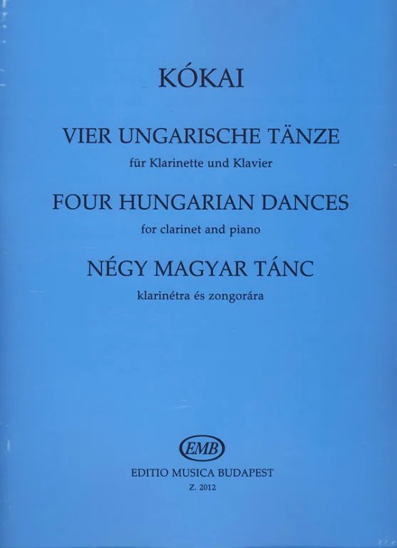 科凯雷索四首匈牙利舞曲单簧管和钢琴布达佩斯乐谱书 Kokai Rezso Four Hungarian Dances Clarinet and Piano Z 2012-图3