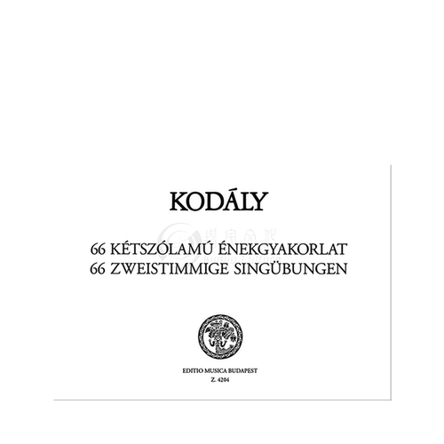 柯达伊66首二声部 视唱练习 布达佩斯原版进口乐谱书 Kodaly Zoltan 66 Two part Excercises Solfege Z4204 - 图2