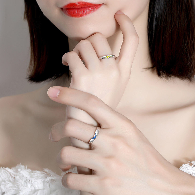 情侣一对礼物ins小众时尚纯银戒指 遗芳之坠戒指/指环