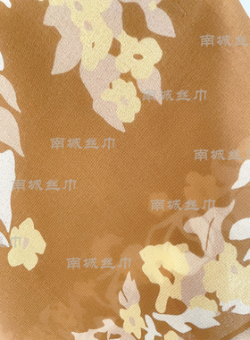 【飞花战马】2026夏新品丝巾花卉70方巾百搭显白姜黄色时尚配饰