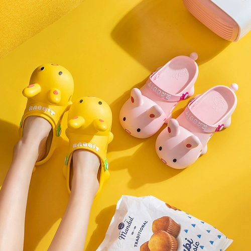 唯继 Детский нескользящий мультяшный кролик, слайдеры, тапочки, обувь, семейный стиль