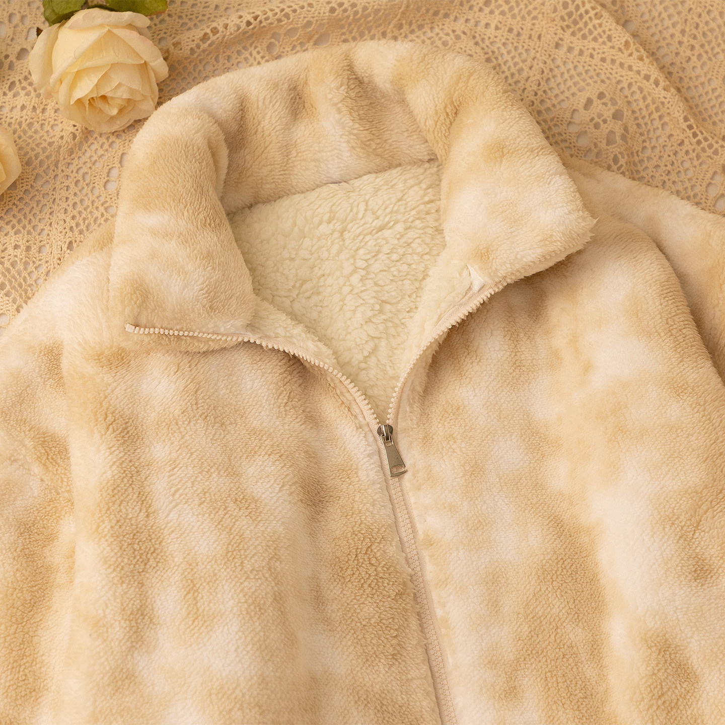 【双层加厚】睡衣男女秋冬季珊瑚绒加绒扎染保暖情侣家居服套装,淘宝优惠券,粉丝福利购,淘宝优惠卷