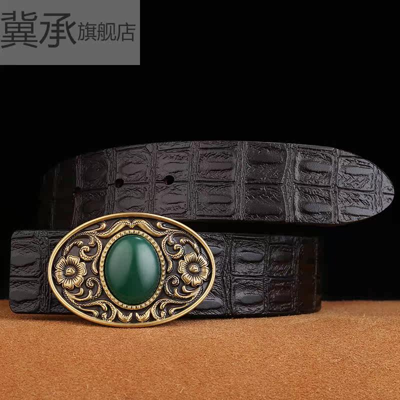 纯铜扣男头层牛皮手工复古潮裤腰带 冀承腰带/皮带/腰链