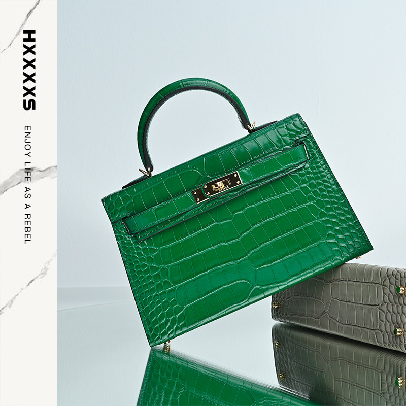 【雪梨推荐】hxxxxs经典牛皮凯莉女包 HXXXXS女士包袋