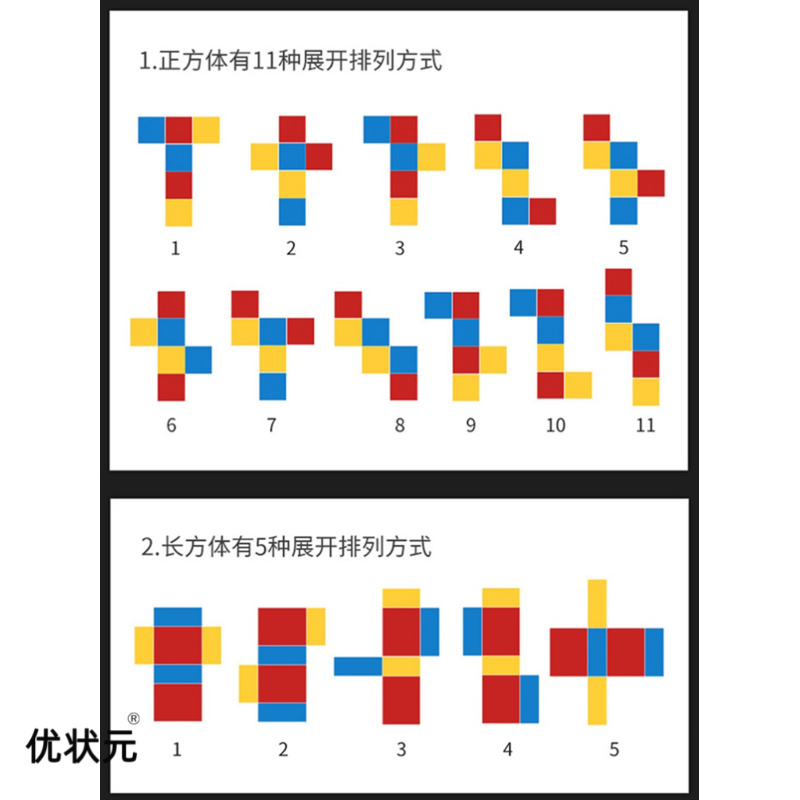 长方体和正方体教具数学展开图六年级苏教人教模型可拆卸铁框架磁力片老师用教学具教师棱长表面积演示磁性吸 - 图0