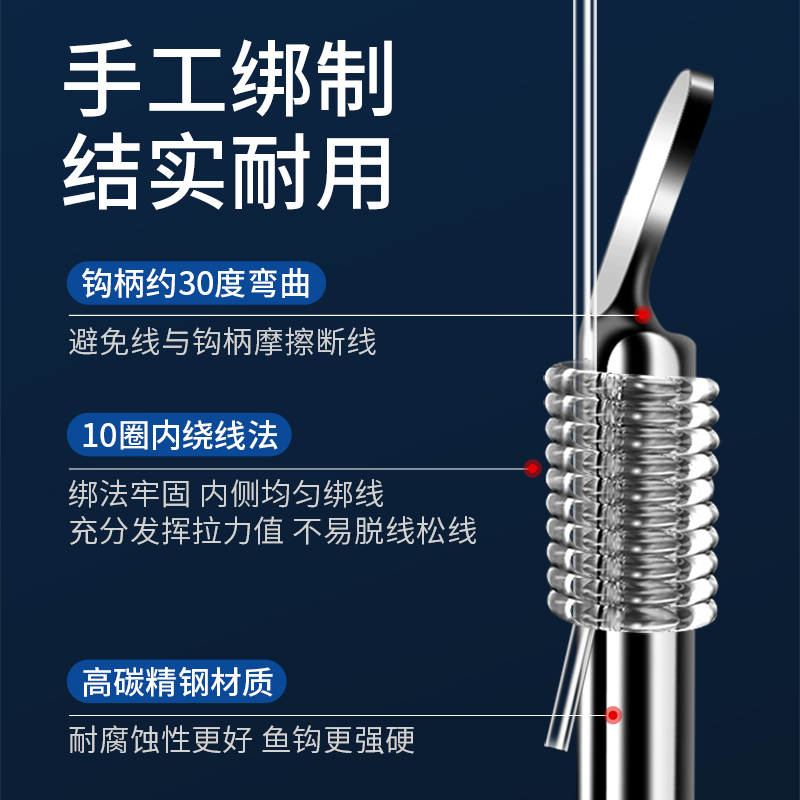 梦达伊势尼鱼钩正品绑好子线双钩成品防缠绕鱼钩套装野钓湖库大物 - 图1