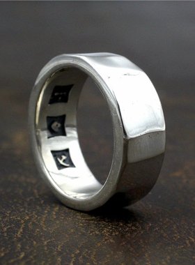 欧美风纯银小众手工不规则戒指