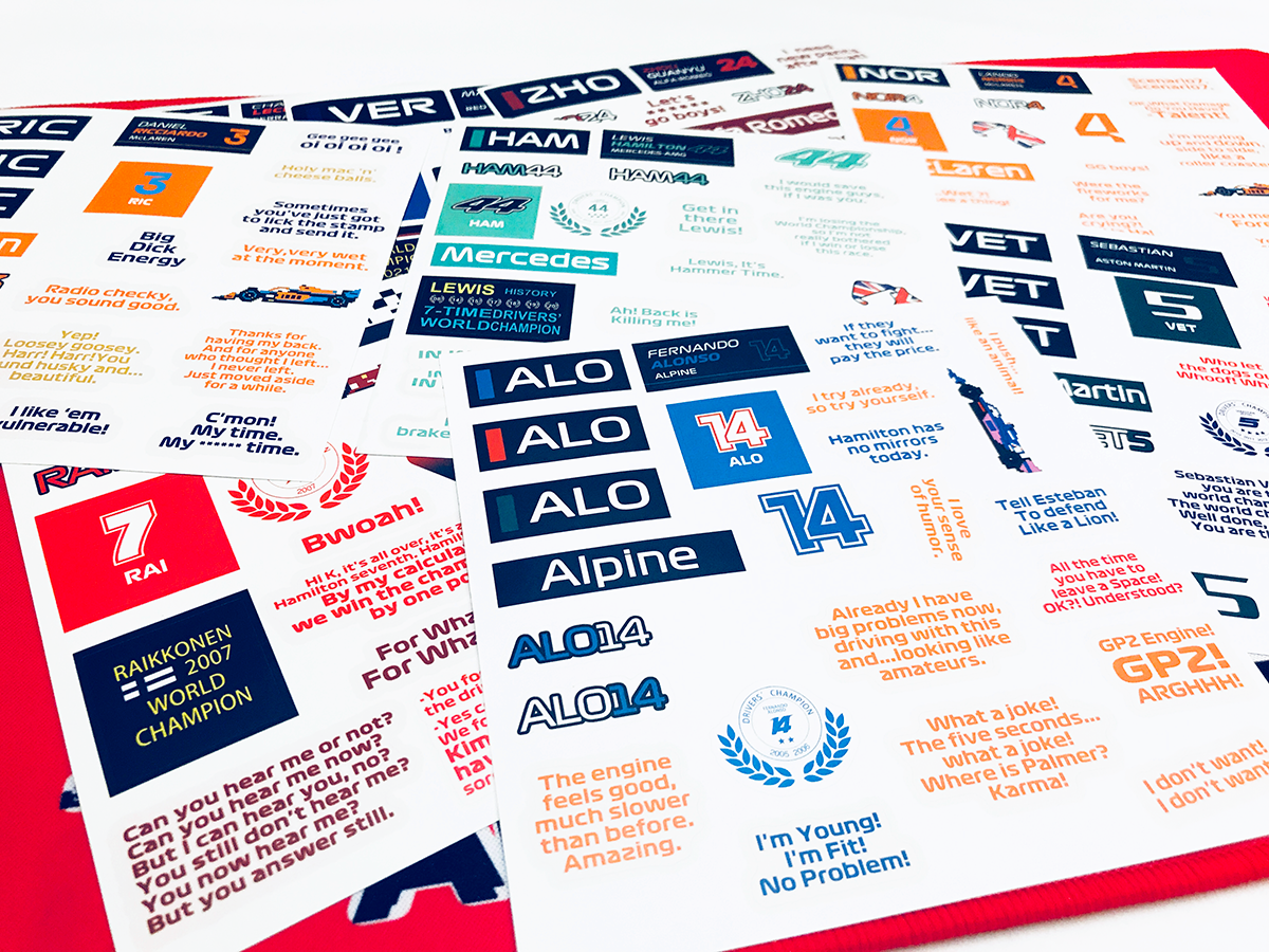 【热卖】不干胶贴纸 汉密尔顿阿隆索维特尔周冠宇Max F1车手主题,淘宝优惠券,粉丝福利购,淘宝优惠卷
