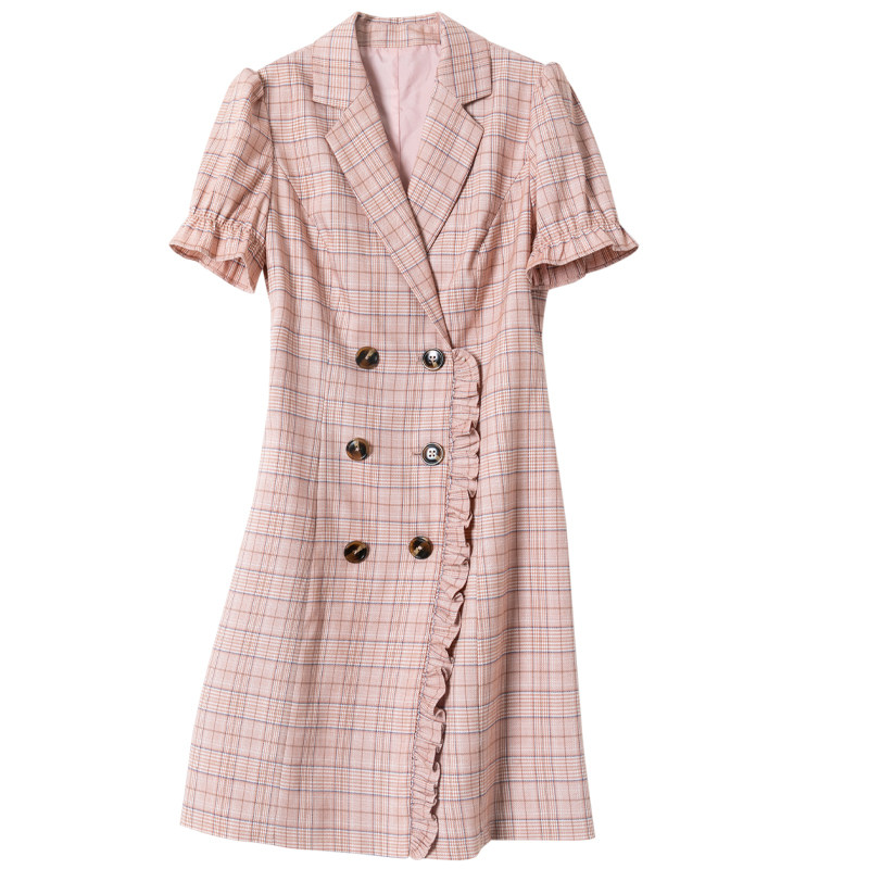 丹慕兰夏季新品轻熟风粉色小连衣裙 丹慕兰连衣裙