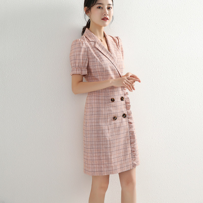 丹慕兰夏季新品轻熟风粉色小连衣裙 丹慕兰连衣裙