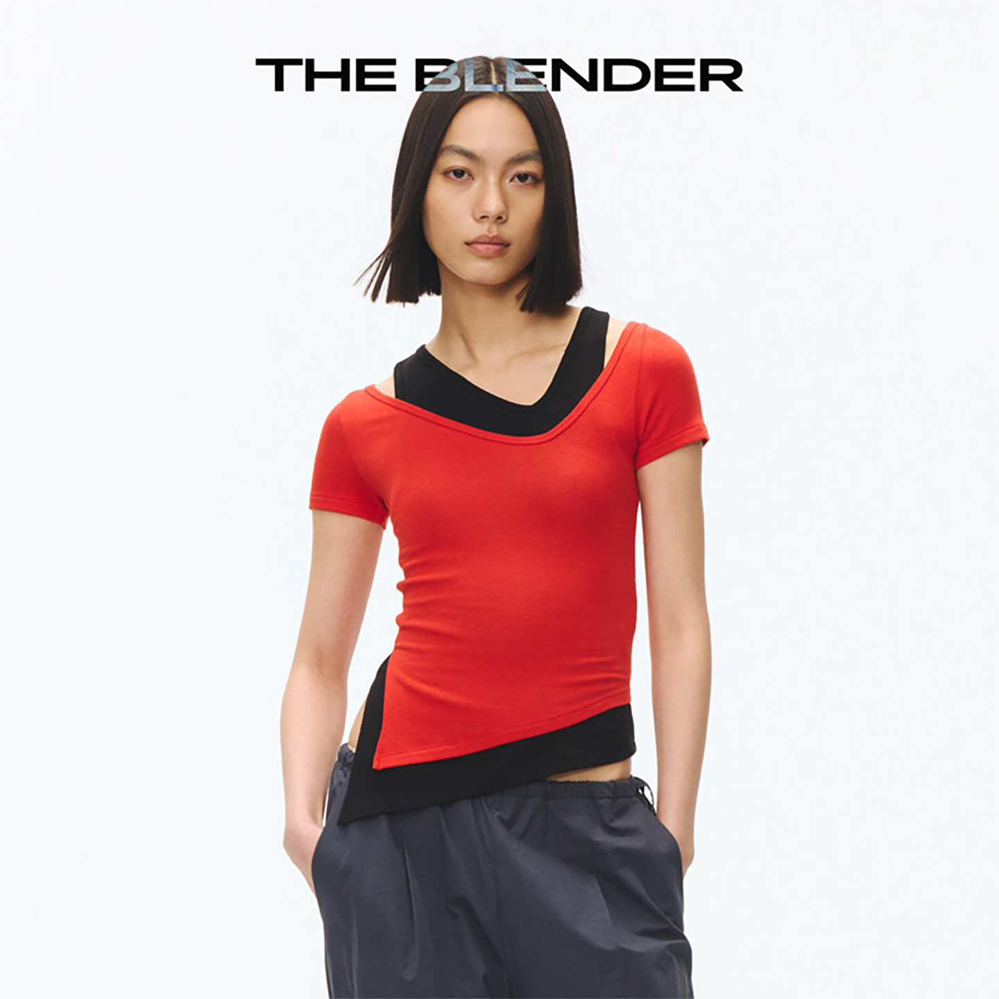 【季末特惠】The Blender修身不对称短袖T恤背心叠穿自由组合女,淘宝优惠券,粉丝福利购,淘宝优惠卷