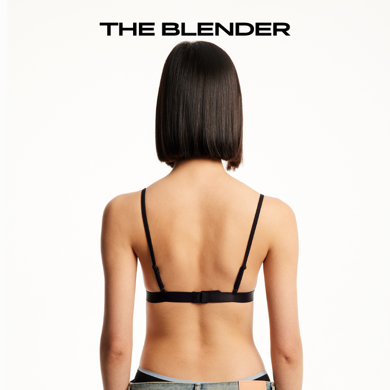 The Blender 撞色比基尼带薄胸垫美背内衣夏季女文胸三角杯套装 - 图2