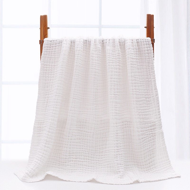 婴儿浴巾纯白色纯棉六层纱布洗脸洗澡超柔吸水新生儿盖毯儿童毛巾,淘宝优惠券,粉丝福利购,淘宝优惠卷